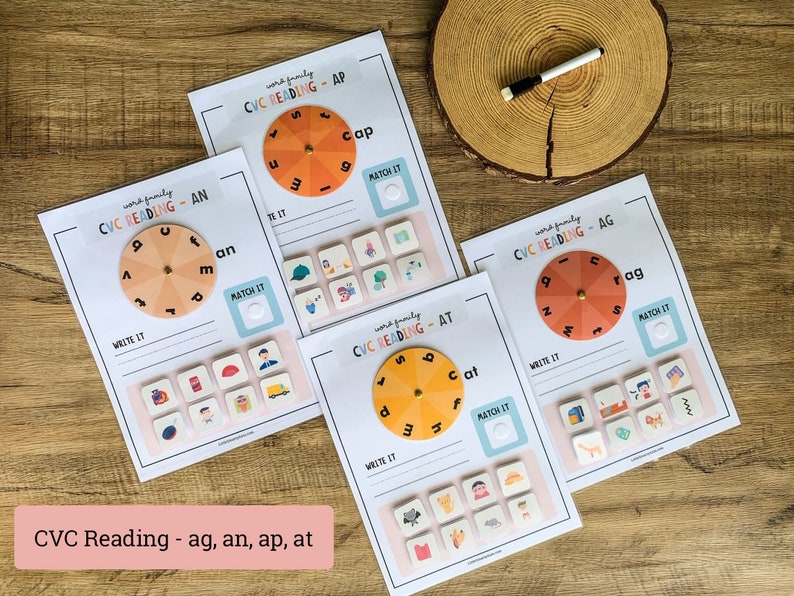 cvc phonics printable kids word game learning to read etsy