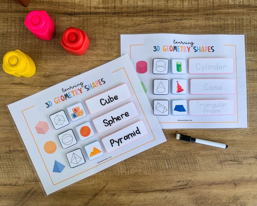 Geometric Shapes Printable, Shape Printable, 3D Shape, Preschool ...
