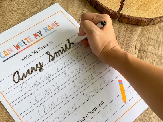 custom cursive name cursive tracing worksheet name practice etsy australia