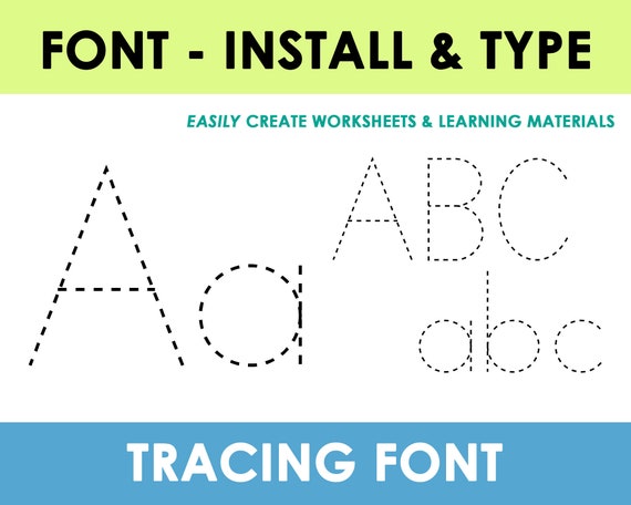 Tracing Font, Writing Practice, Homeschool Worksheet, Writing Font, School Font, Teacher Font, Preschool Learning, Pre K, Writing Worksheet