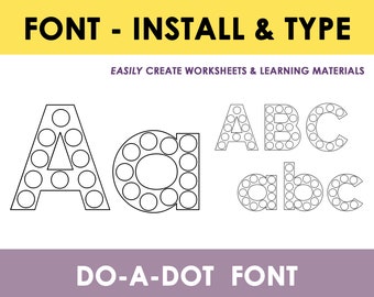 Do a Dot Font, Learning ABC, Alphabet Toddler Activity, Teacher Font, Writing Font, Learn to Write, School Font, Writing Practice Worksheets