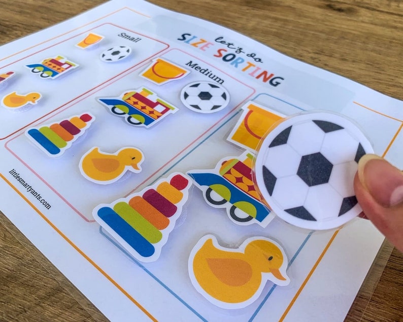 Size Sorting Printable Sort by Size Toddler Activity Etsy