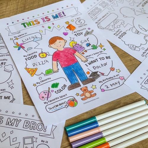 All About Me Template Preschool Worksheets Kindergarten - Etsy