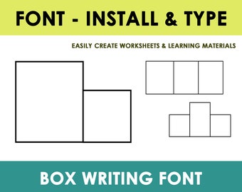 Box Writing Font, Kindergarten Writing Practice, Teaching School Font, Homeschool Worksheet, Teacher Worksheet Font, Preschool Learning Font