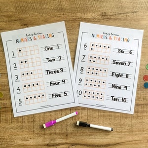 Number Printable, Tracing Numbers, Numbers Counting, Preschool Math, Montessori Math, Homeschool Math, Math Printable, Numbers and Counting image 2