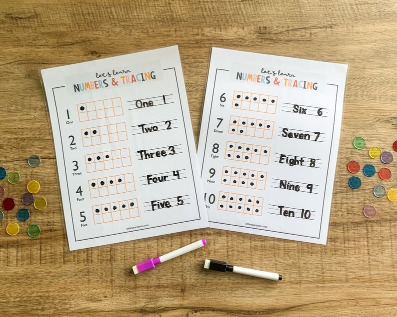 Number Printable, Tracing Numbers, Numbers Counting, Preschool Math, Montessori Math, Homeschool Math, Math Printable, Numbers and Counting image 2