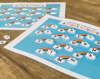 Alphabet Matching Printable, Uppercase & Lowercase, Montessori Activity, Homeschool Printable, Preschool Activity, Busy Binder Activity