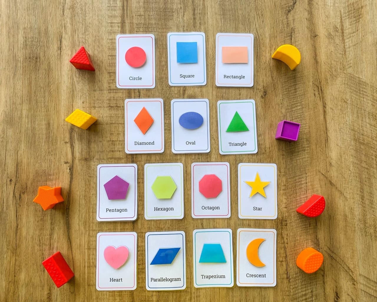 Shape Matching Shape Flash Cards Preschool Shapes Learning - Etsy