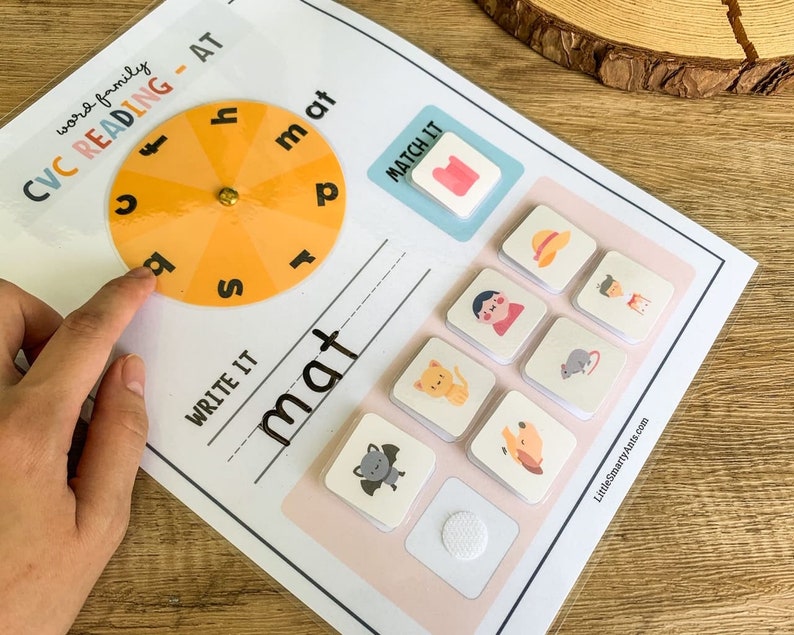 cvc phonics printable kids word game learning to read etsy
