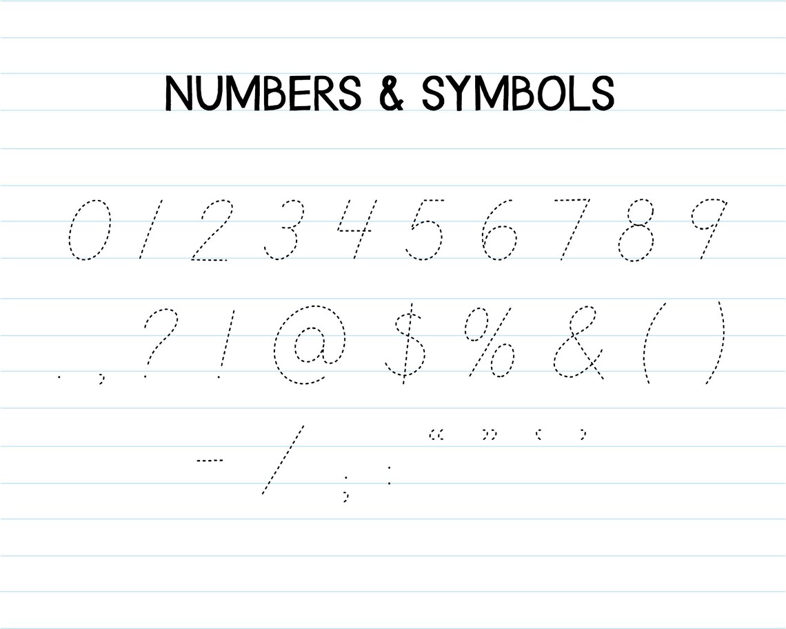 Cursive Tracing Font Cursive Font Tracing Worksheet - Etsy