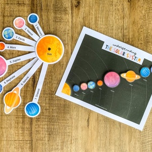 Planets Printable, Solar System Printable, Match the Planets, Planets Activity, Learning Solar System, Homeschool Preschool, Montessori Tool image 4