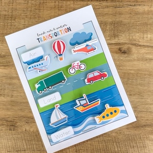 Land Air Water Transportation, Transportation Matching, Busy Book ...