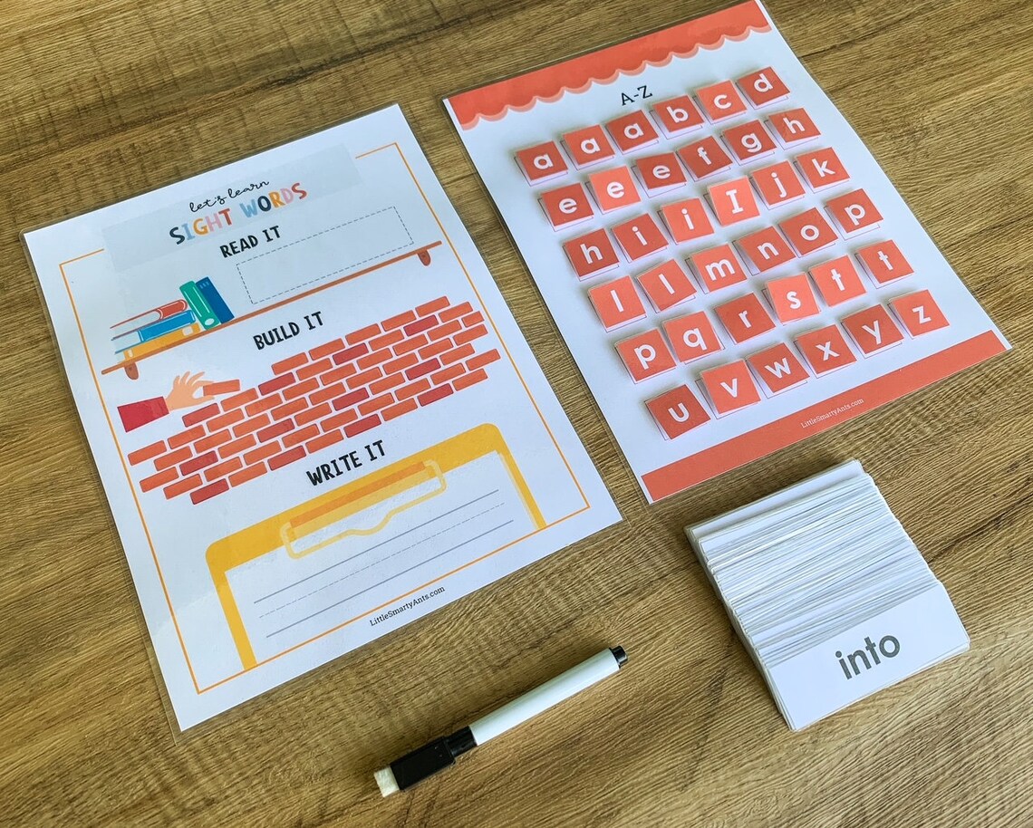 Sight Words Kindergarten Printable Homeschool Learning - Etsy