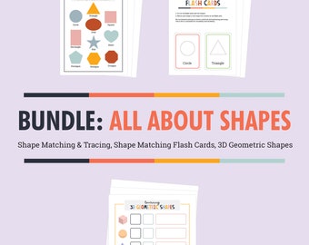 Busy Book Printable, Shapes Printable, Learning Shapes, Shape Matching, Montessori Printable, Geometric Shapes Printable, 3D Shapes, Bundle