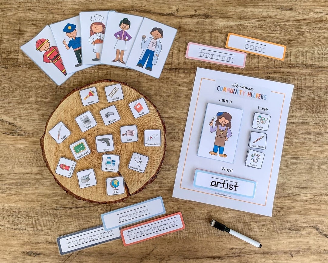 Community Helpers, Occupation Printable, Matching Game, Preschool