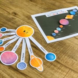 Planets Printable, Solar System Printable, Match the Planets, Planets Activity, Learning Solar System, Homeschool Preschool, Montessori Tool image 2