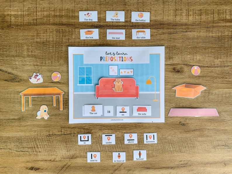 prepositions early reading kindergarten printable grammar