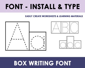 Writing School Font, Preschool Tracing Font, Writing Alphabet, Teacher Font, Tracing Worksheet Font, Homeschool Tracing Activity, Pre-K
