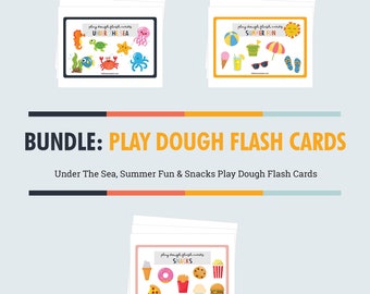 Flash Cards Bundle, Play Dough Printable, Under The Sea Activity, Summer Printable. Food Activity, Kids Flash Cards, Busy Book, Montessori