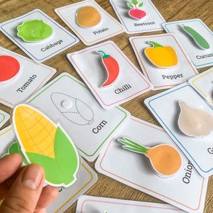 Vegetable Cards, Vegetable Matching, Printable Flash Cards, Kids Flash Card, Learning Vegetables, Homeschool Printable, Montessori Vegetable