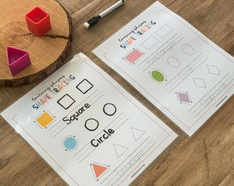 Shape Activity, Shapes Printable, Shape Tracing, Preschool Worksheet, Kindergarten Learning, Shape Match, Tracing Worksheet, Learning Shapes