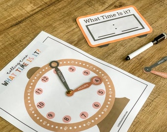Learning Time, Printable Clock, What Time Is It, Telling Time, Preschool Printable, Toddler Activity Printable, Montessori Time, Busy Book