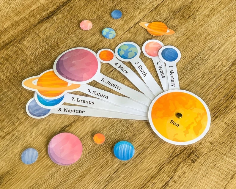 Planets Printable, Solar System Printable, Match the Planets, Planets Activity, Learning Solar System, Homeschool Preschool, Montessori Tool image 3