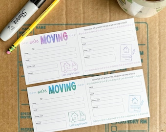 Kids Stay in Touch Contact Cards | We're Moving | Pen Pals