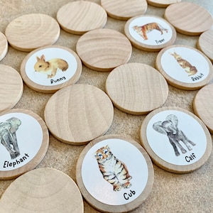Mother & Baby Animal Wooden Matching Memory Game | Kids Stocking ...