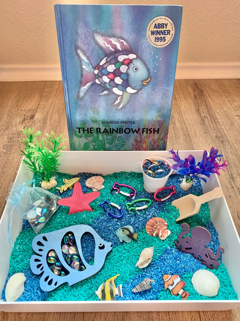 Rainbow Fish Sensory Bin Set Ocean/Sea Imaginary Play Etsy