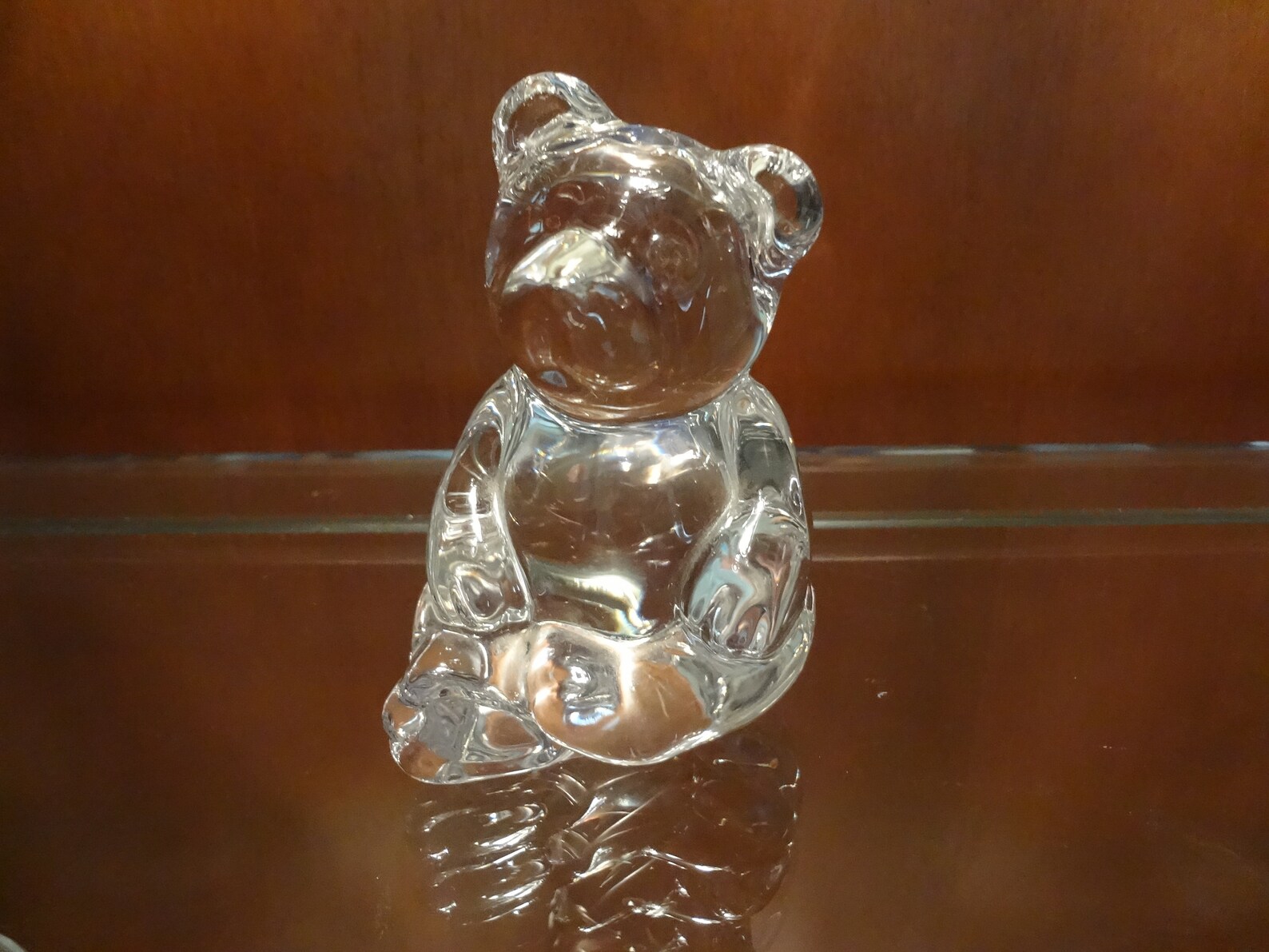 Teddy Bear Glass Paperweight or Figurine Clear Etsy