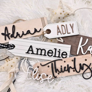 Personalisierte Stock Tags | Landhaus Geschenkaufkleber | Acryl Name | Weihnachtsgeschenk | Korb-Verzierung-Tag | Aufbewahrungsorganisation