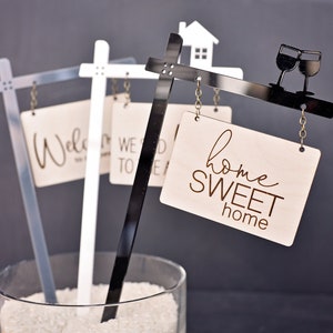 Housewarming Cake Topper New Home Party Stake Welcome Realtor Celebration Sign Toppers image 2