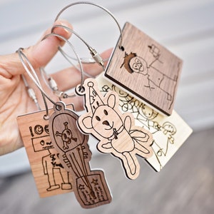 Custom Kids Drawing Keychain | Key Ring | Children Art