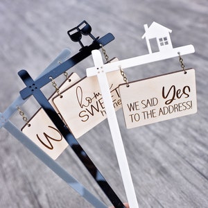 Housewarming Cake Topper New Home Party Stake Welcome Realtor Celebration Sign Toppers image 1