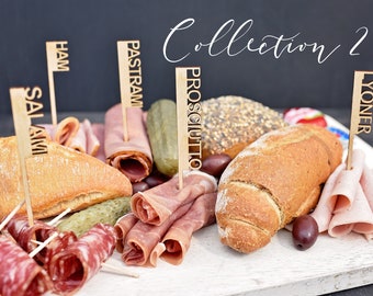 12 Meat and other NON CHEESE selections (YOUR choice of 12) Markers | Sticks | Charcuterie Labels | Deli (Collection2) Wood / Acrylic Tags