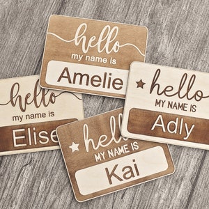 Hello... my name is Birth Announcement Photo Prop | Welcome baby | Name Tag | Personalized