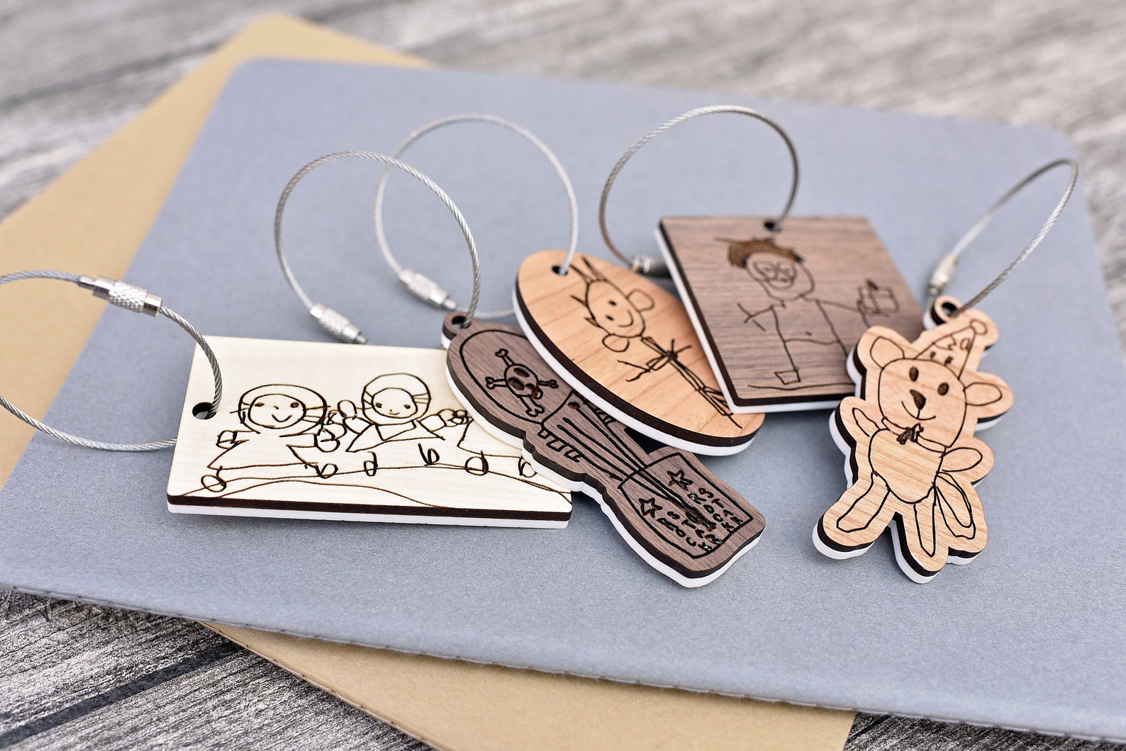 Custom Kids Drawing Keychain