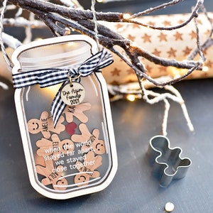 2023 Christmas Ornament | Gingerbread Cookies Shaker Family Jar | Personalized Custom Decoration | Farmhouse Mason Jar Keepsake 2021