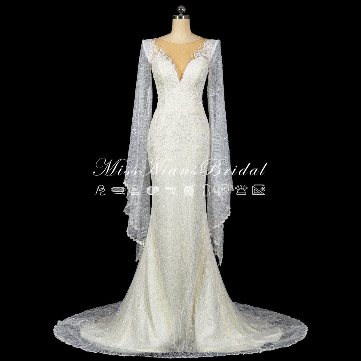 Long Sleeves Wedding Dress, Bridal Gowns by Designer, Summer