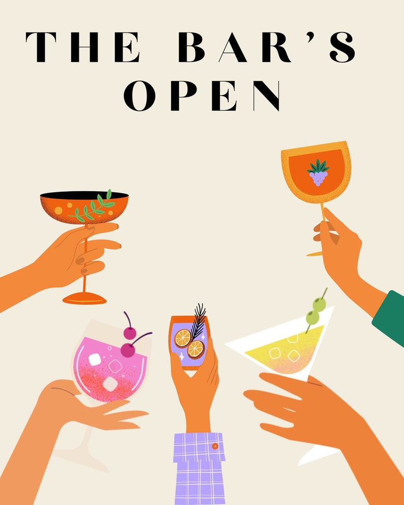 Bars Open Vintage Style Digital Download Poster Etsy