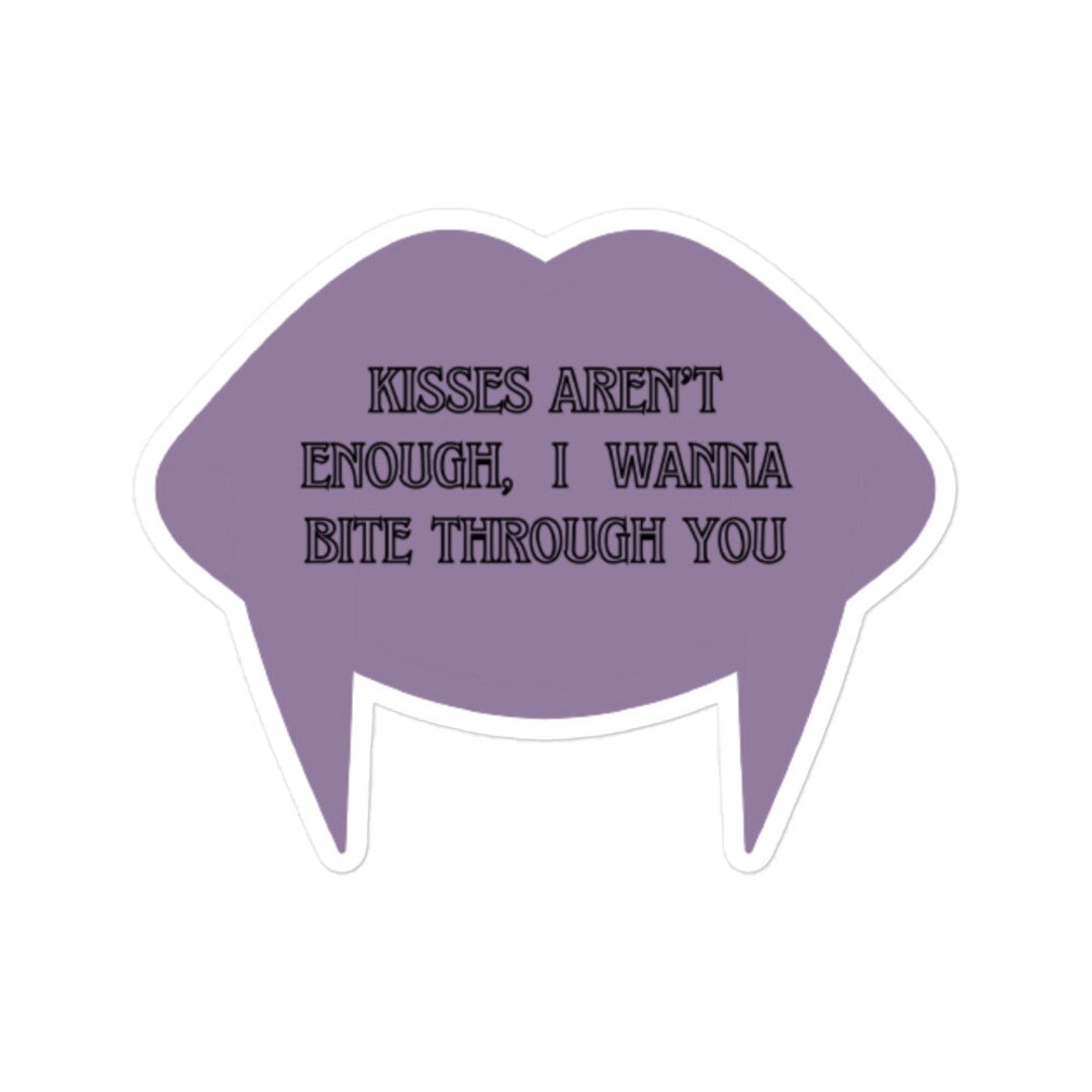 Vampire Lips Kiss Cut Sticker Etsy