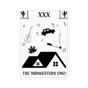 The Midwestern Emo Tarot Karte Kiss Cut Sticker