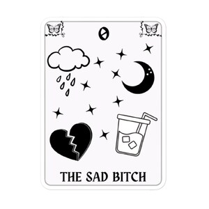 The Sad B Tarot Karte Kiss Cut Sticker