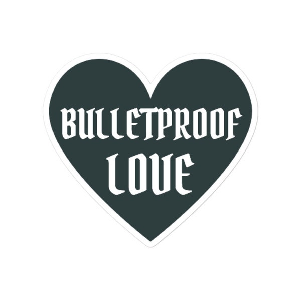 Bulletproof Love Heart Kiss Cut Sticker
