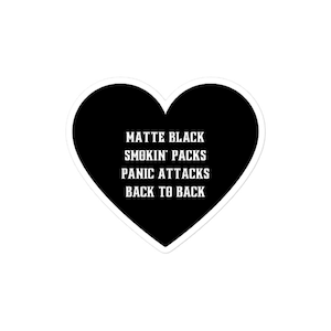 Matte Black Heart Kiss Cut Sticker