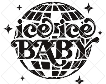 Eis Eis Baby SVG, PNG Datei | 2-lagige Datei Niedlich, Lustige Schwangerschaft Ankündigung, Disco Baby Shower