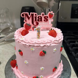 Strawberry Birthday Cake Topper | Berry First Birthday