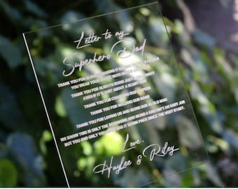 gravierte Buchstabe | Muttertag | Vatertag | Einfach so | Hochzeit Gelübde | Liebesbrief