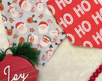 Blue Christmas Pals/Polka Dot Ho, Ho, Ho! Personalized Dog Bandana.  Christmas, Customized Pet Accessories